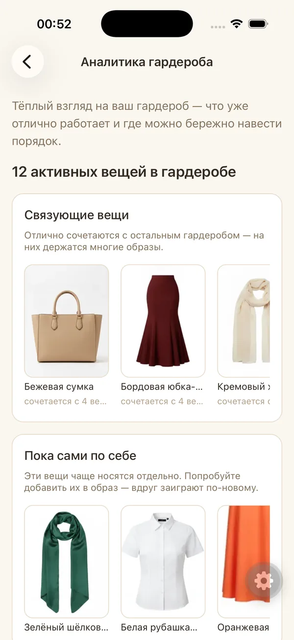 Аналитика гардероба